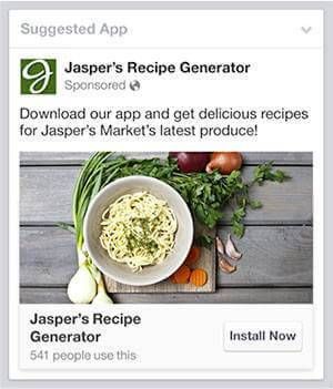 Types of Facebook Ads - Mobile App